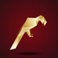 Vector golden origami parrot Royalty Free Stock Photo