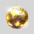 Vector golden party ball retro night club symbol