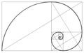 Golden ratio spiral symbol