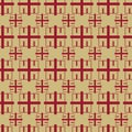 Vector golden and red color geometric block seamless pattern background Royalty Free Stock Photo