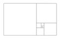 Vector golden relationship template. Golden spiral, golden ratio, Fibonacci array, Fibonacci number. Divine proportions.