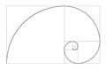 Vector golden relationship template. Golden spiral, golden ratio, Fibonacci array, Fibonacci number. Divine proportions.