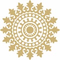 Vector golden round ancient Byzantine ornament.