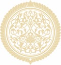 Vector golden round Arabic ornament.