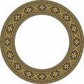 Vector golden round belarusian national ornament frame.