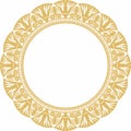 Vector golden round Egyptian border. Circle ornament of ancient Africa Royalty Free Stock Photo