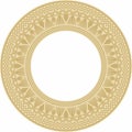 Vector golden round Egyptian ornament. Endless Circle, Ring of Ancient Egypt. Royalty Free Stock Photo