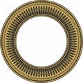 Vector golden round ornament of ancient Egypt.