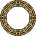 Vector golden round ornament of ancient Egypt. Royalty Free Stock Photo