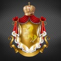 Vector golden royal coat of arms with crown