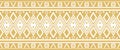 Vector golden seamless Indian patterns. National seamless ornaments, borders, frames. colored decorations of the peoples of South
