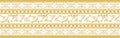 Vector golden seamless Indian patterns. National seamless ornaments, borders, frames. Royalty Free Stock Photo