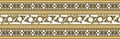 Vector golden seamless Indian patterns. National seamless ornaments, borders, frames. colored decorations of the peoples of South