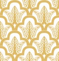 Vector golden seamless oriental national ornament, background. Royalty Free Stock Photo