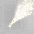 Vector golden sparkling falling star. Vector illustration Royalty Free Stock Photo