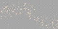 Vector golden sparkling falling star. Stardust trail. Cosmic glittering wave. Royalty Free Stock Photo