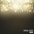 Vector golden sparkling falling star. Vector illustration Royalty Free Stock Photo