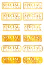Golden Stamp Effect : Limited Edition, Isolated on White Royalty Free Stock Photo