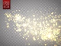 Vector golden star dust trail. Shine particles isolated. Dust cloud Royalty Free Stock Photo