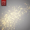 Vector golden star dust trail. Shine particles isolated. Dust cloud Royalty Free Stock Photo