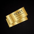 Vector golden tickets and coupons templates Royalty Free Stock Photo