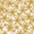 Vector golden transparent abstract flower on white background seamless background wallpaper poster wrap paper Royalty Free Stock Photo