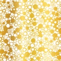 Vector Golden On White Abstract Grunge Bubbles Foil Texture Seamless Pattern Background. Great for elegant gold fabric Royalty Free Stock Photo