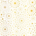 Vector Golden White Abstract Network Metallic Circles Seamless Pattern Background. Great for elegant gold texture fabric Royalty Free Stock Photo