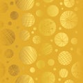 Vector Golden Yellow Decorative Abstract Cricles Seamless Repeat Pattern Background. Great for handmade cards