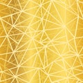 Vector Golden Yellow Glowing Geometric Mosaic Triangles Repeat Seamless Pattern Background. Can Be Used For Fabric Royalty Free Stock Photo