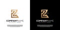 Vector golden Z letter logo Royalty Free Stock Photo