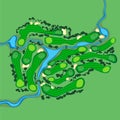 Vector golf course aerial view
