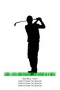 Vector Golfer Silhouettes Royalty Free Stock Photo