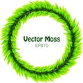 Vector Goliage Wreath - Round Isolated Floral Leaf Frame Royalty Free Stock Photo