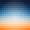 Vector gradient background in shades of orange and blue made from monochrome squares of pixels