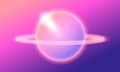 Vector gradient background, Shining abstract planet, Saturn, Uranus, Space. Trendy yellow pink violet ombre background Royalty Free Stock Photo