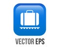 Vector gradient blue baggage claim button square icon