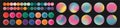 Vector gradient circles. Trendy modern vivid color set for website, UI and UX design, social media templates. Round holographic Royalty Free Stock Photo