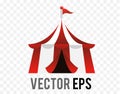 Gradient circular big top circus tent icon with a triangle flag on top Royalty Free Stock Photo