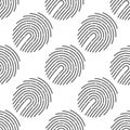 Vector gradient fingerprint icon. Single thumbprint hand sign. Biometric identity scan. Seamless pattern
