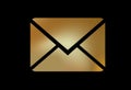 Vector gradient gold interface email envelope flat icon symbol