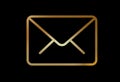Vector gradient gold interface email envelope line icon symbol