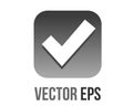 Vector gradient gray rounded square check mark button icon Royalty Free Stock Photo