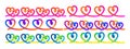Vector Gradient Line Hearts. Love Icon Design. Abstract Seamless Lineart. 3D Border with Hearts Shape. Doodle Wedding Royalty Free Stock Photo