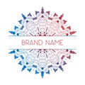 Vector gradient logo. Geometric mandala for business card, invitations. Logotype.