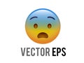 Vector gradient lue and yellow scary, spooky, terrible character face icon Royalty Free Stock Photo