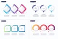 Vector Gradient Minimalistic Infographic Templates Composed Of 3 Shapes