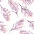 Vector Gradient Palm Tree Leave Shapes with Lineart seamless pattern background.