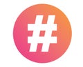 Vector gradient pink to orange hashtag symbol icon