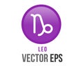 Vector gradient purple Leo astrological sign icon in the Zodiac,  represents lion.Vector gradient purple Scorpio astrological sign Royalty Free Stock Photo